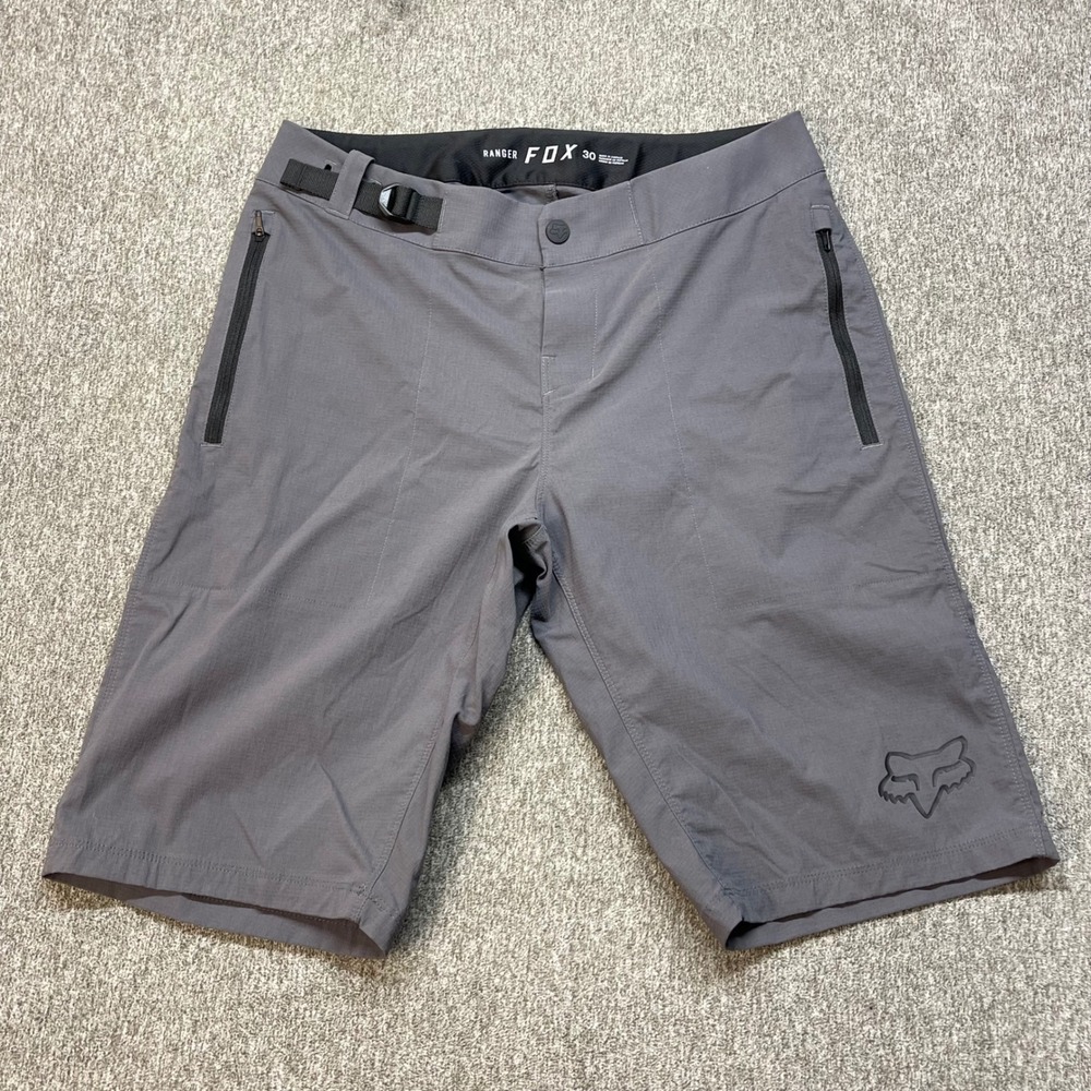 Fox Racing Ranger Mountain Bike Shorts Mens 30 Gray MTB Ripstop Zipper Pockets